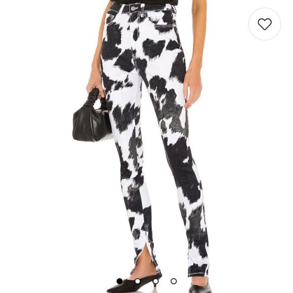 WEWOREWHAT Black & White Skinny Denim Jeans - Picture 1 of 6